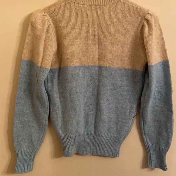 Super cute mint vintage condition Argyle sweater with Princess Sleeves S - Picture 6 of 8